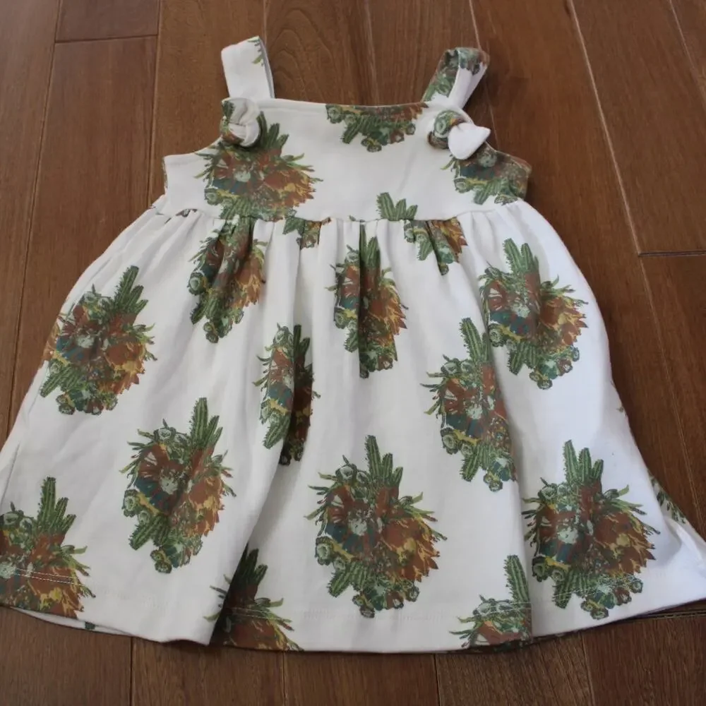 NWT Kate Quinn Cactus Flower Knot Strap Cotton Dress 12-18 month